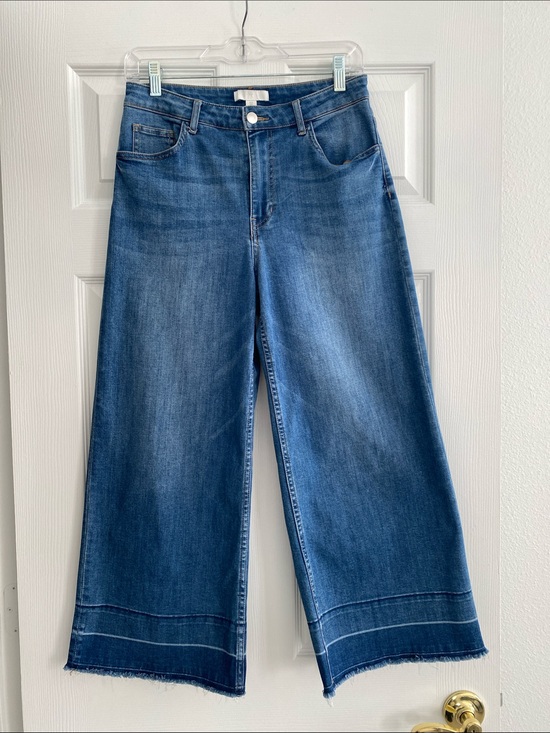 H&M Denim - H&M Wide-Leg Crop Jeans in Medium Blue Wash Size 6P